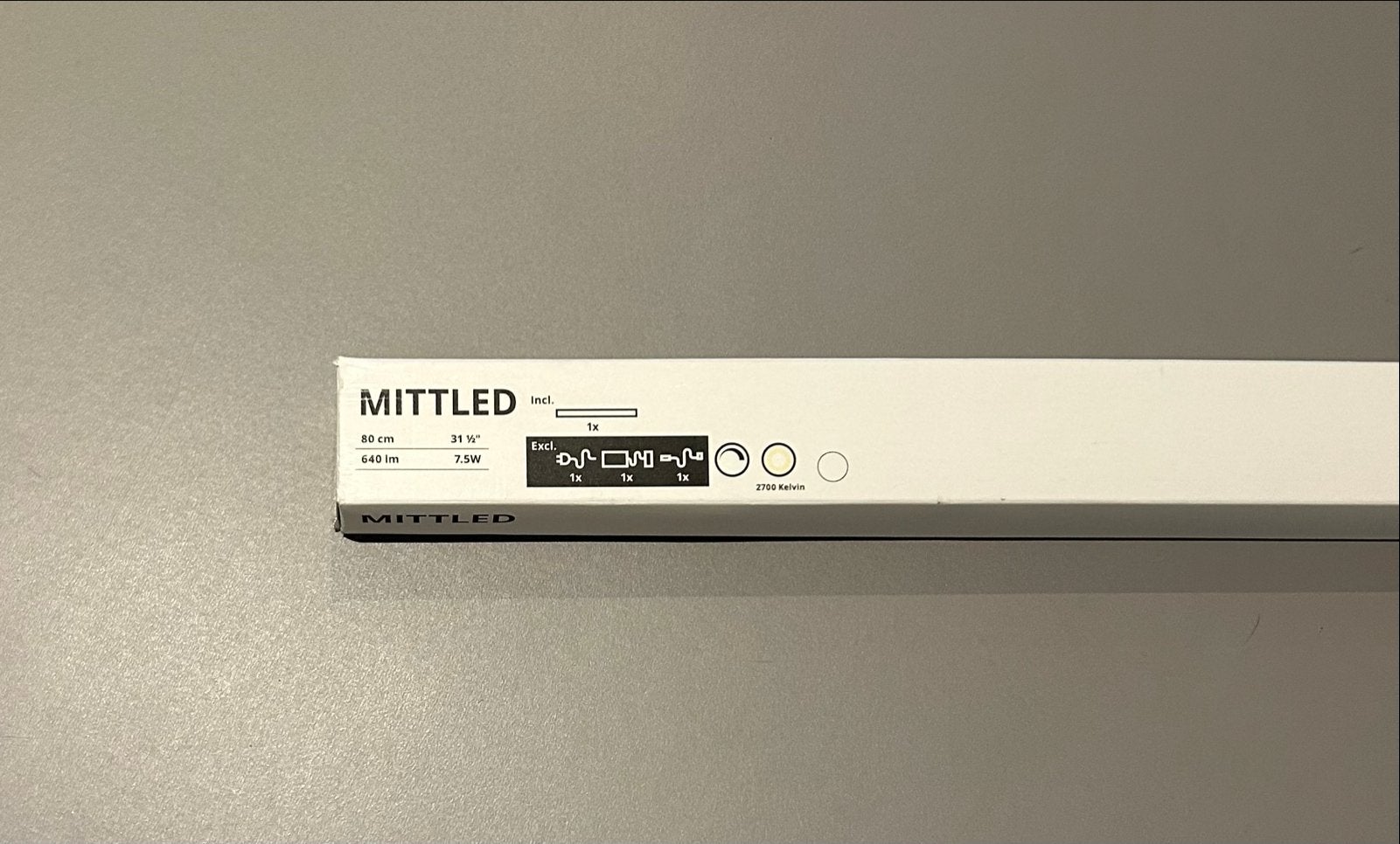 IKEA MITTLED LED-strip 80 cm, dimbaar wit, Ophalen, Wit, Nieuw, IKEA