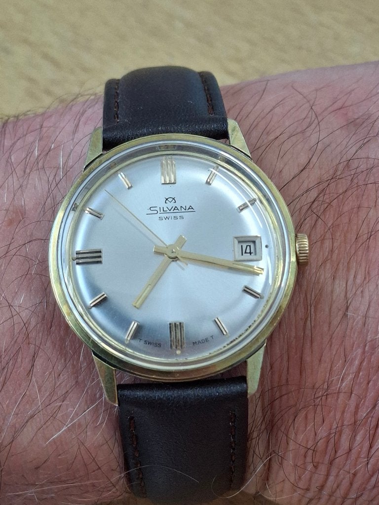 Silvana vintage horloge, Overige merken, Staal, Polshorloge, Verguld
