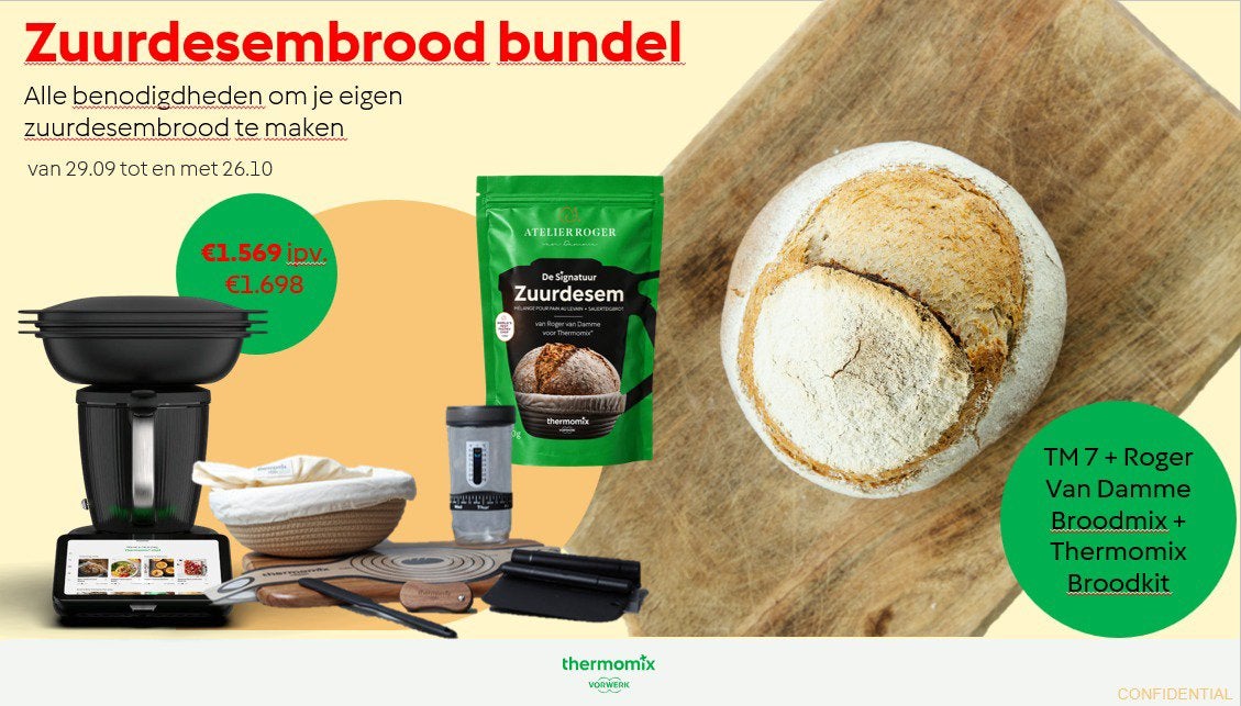 TM7with + thermomix bread kit, 4 liter of meer, Ophalen of Verzenden, Nieuw, 3 snelheden of meer