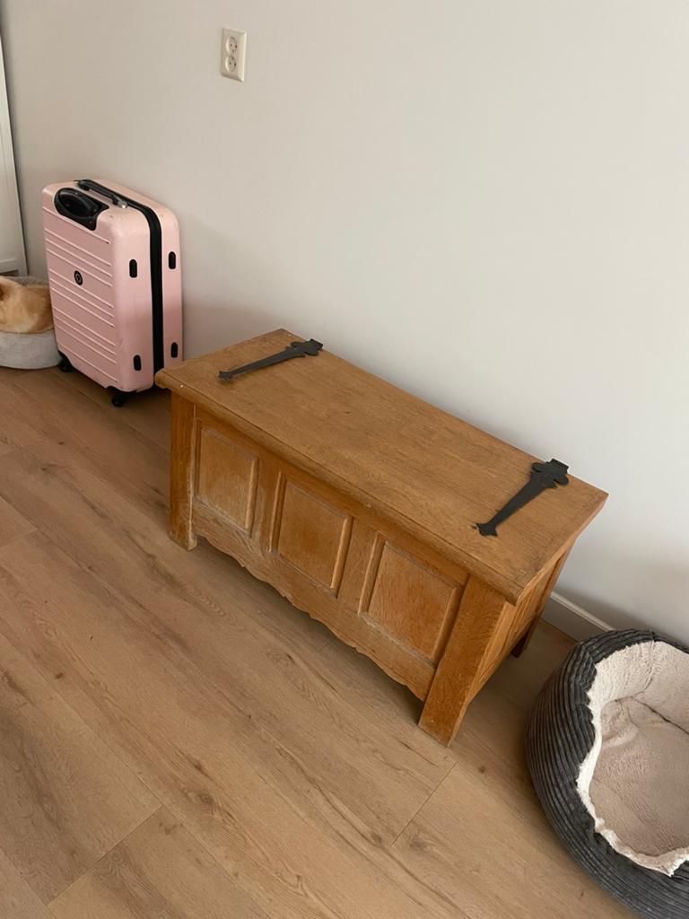 Prachtige robuuste eikenhouten kist opknap, Ophalen, Minder dan 50 cm, Gebruikt, 50 tot 100 cm