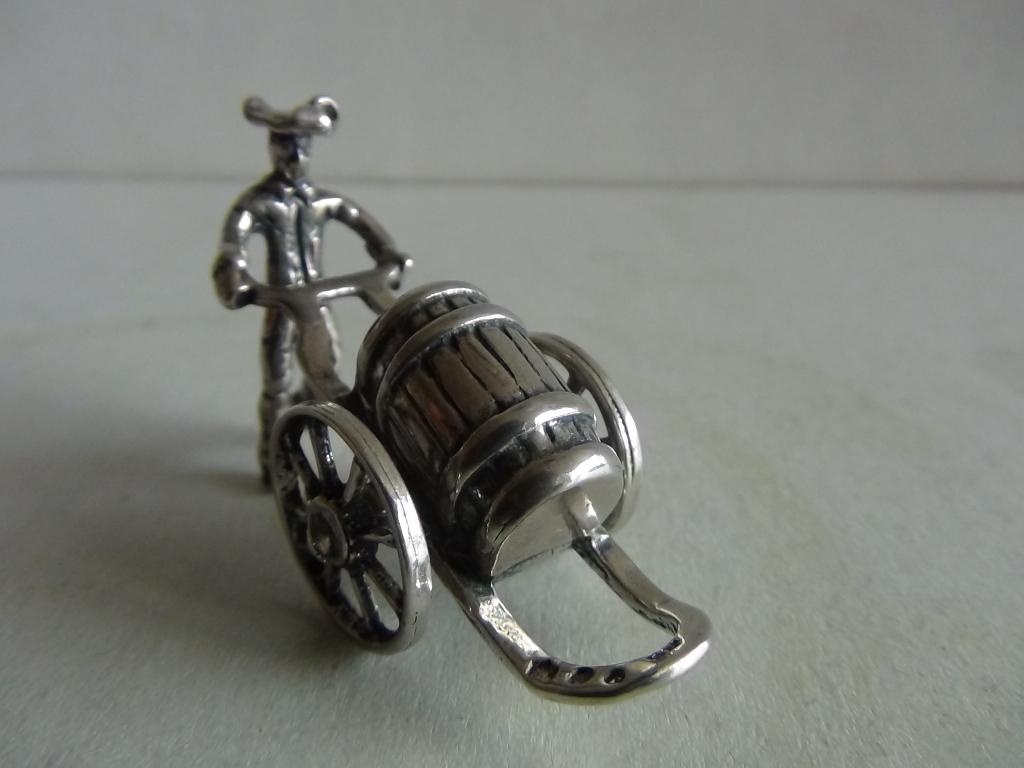 Miniatuur zilver EY23 kar + ton zilveren miniaturen, Antiek en Kunst, Verzenden, Zilver