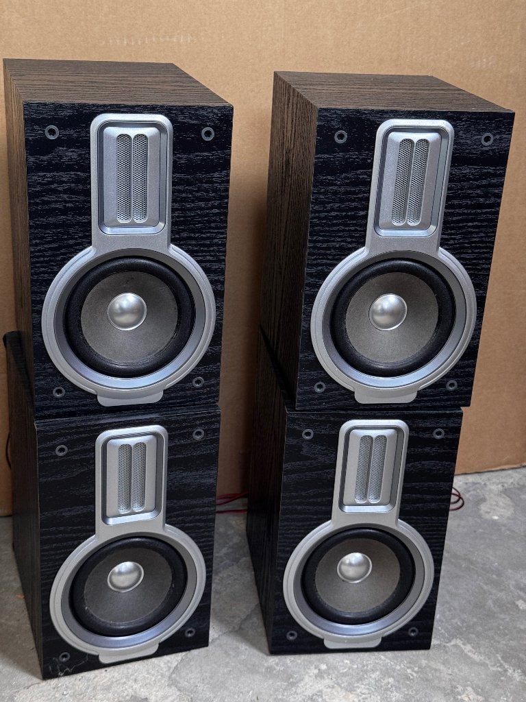 Philips MCM393 Luidsprekers – 4 Ohm (Houtmotief), Philips, Gebruikt, Inclusief kabels, Speakerset