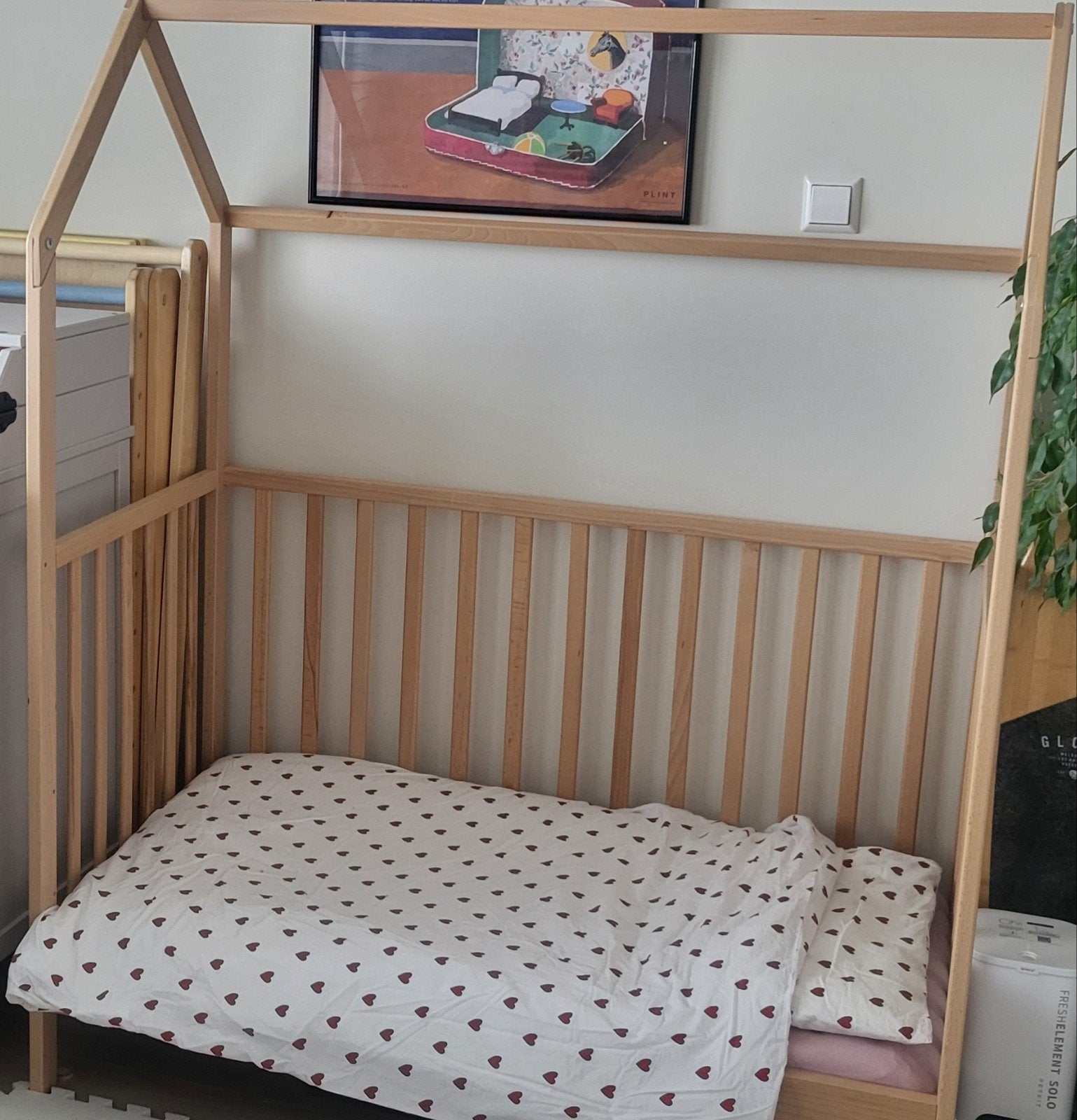 Kinderbed met matras, dekbed en kussens, Kinderen en Baby's, Gebruikt, 70 tot 85 cm, Ophalen of Verzenden, Matras
