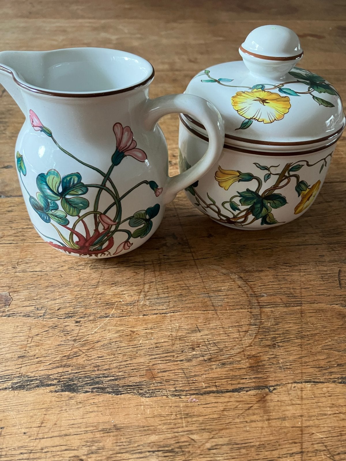 Roomstel Botanica Villeroy & Boch - Melkkan en Suikerpot, Ophalen, Klassiek, Zo goed als nieuw, Porselein