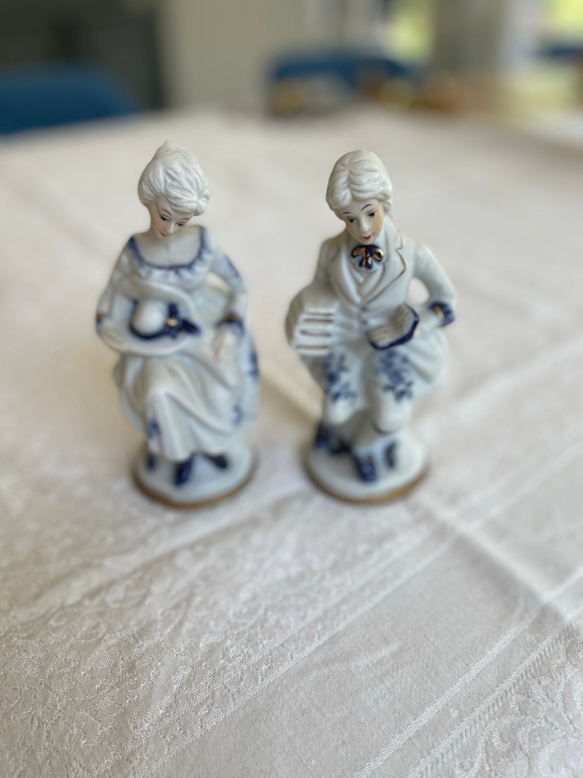 Vintage Porseleinen Beeldjes - Man en Vrouw, Antiek en Kunst, Ophalen of Verzenden