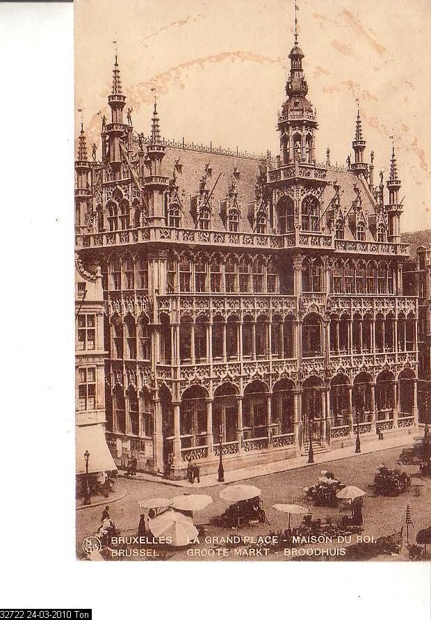 Ansichtkaart 	Brussel	Broodhuis	Grote Markt, Verzamelen, Verzenden, 1920 tot 1940, Gelopen, Brussel (Gewest)