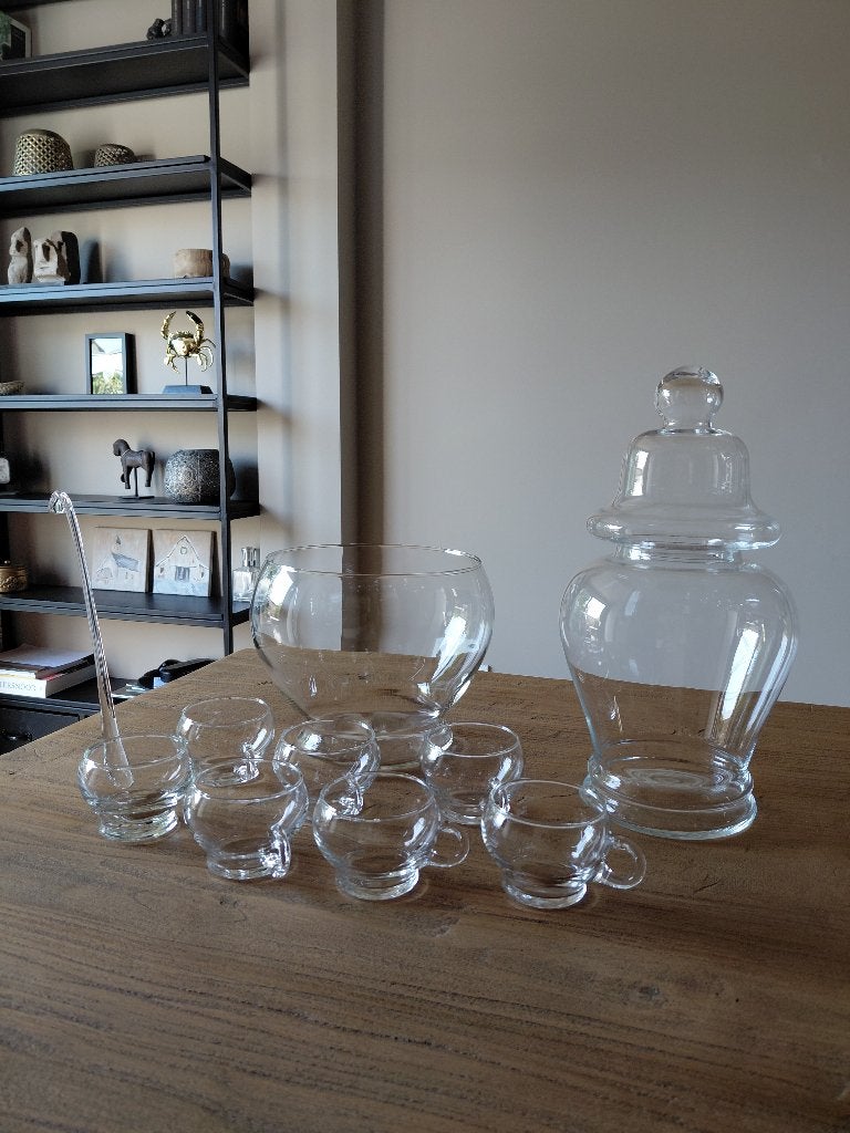 Punch Bowlset, Glas of Glazen, Overige merken, Ophalen of Verzenden, Overige stijlen