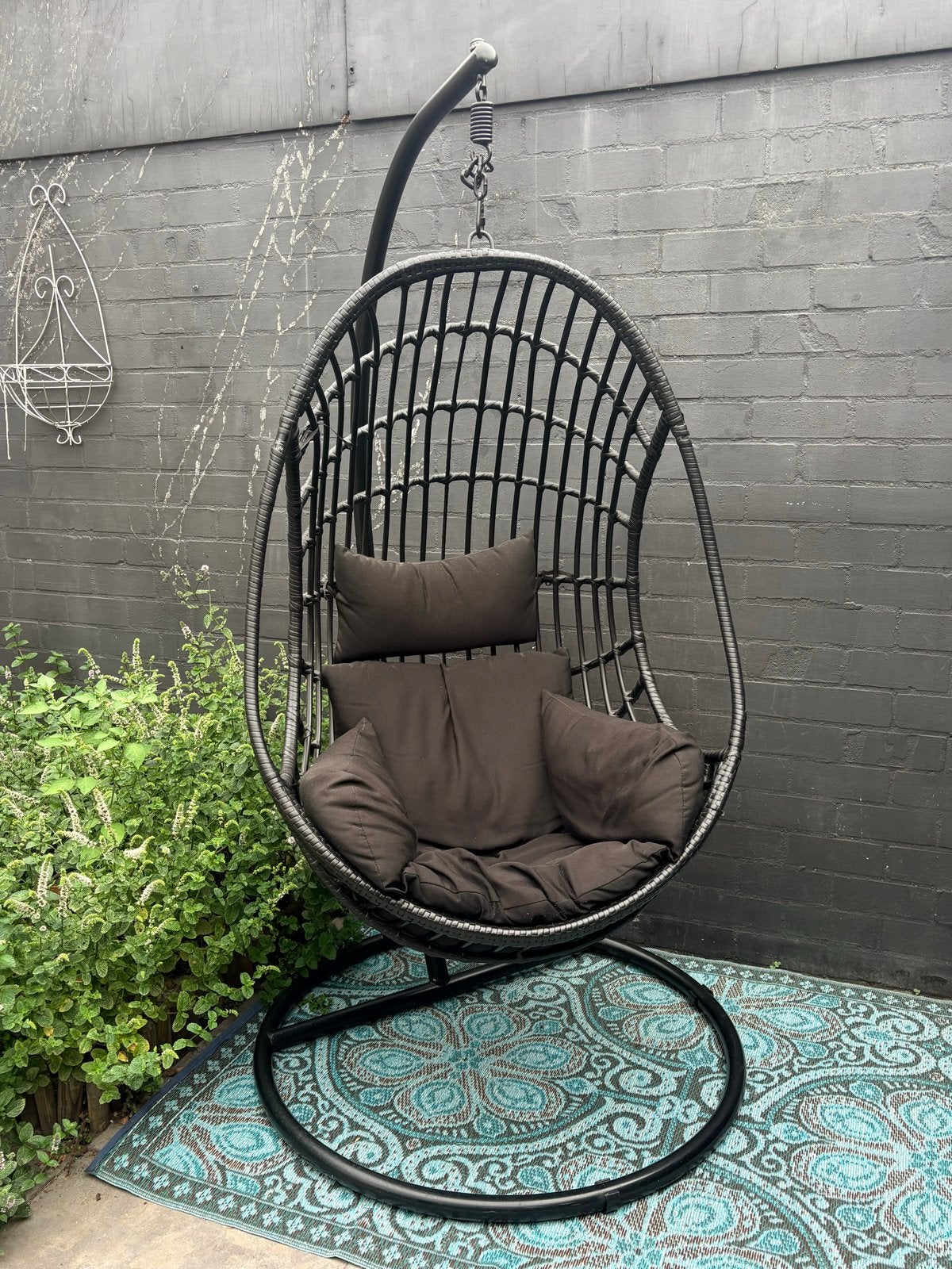 Hangstoel met frame en waterdichte beschermhoes, Overige materialen, Gebruikt, Loungeset, Stoel