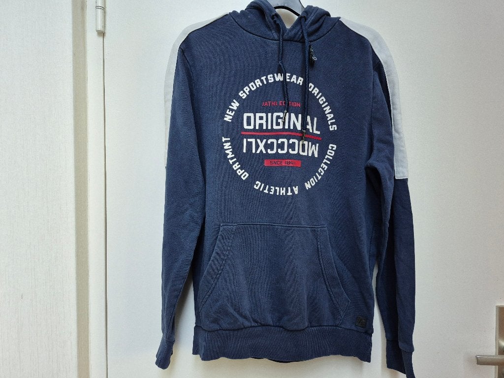 C&A donkerblauwe sweater / hoodie met muts / capuchon maat S, Blauw, Gedragen, Maat 46 (S) of kleiner, C&A