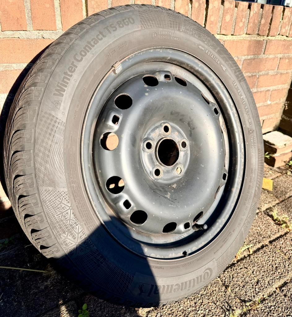 Te koop: 4x winterbanden Continental TS 860, maat 185/60 R15, Auto-onderdelen, Banden en Velgen, Gebruikt, 15 inch, Banden en Velgen