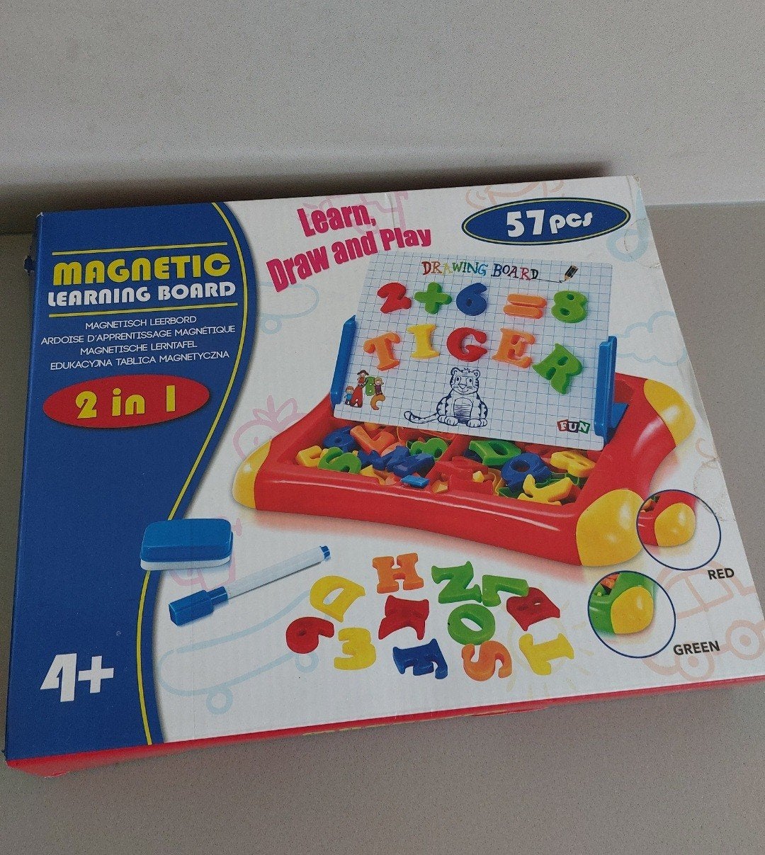 Magnetisch Leerbord 2-in-1 met Letters en Cijfers, Ophalen of Verzenden, Gebruikt, Knutselen