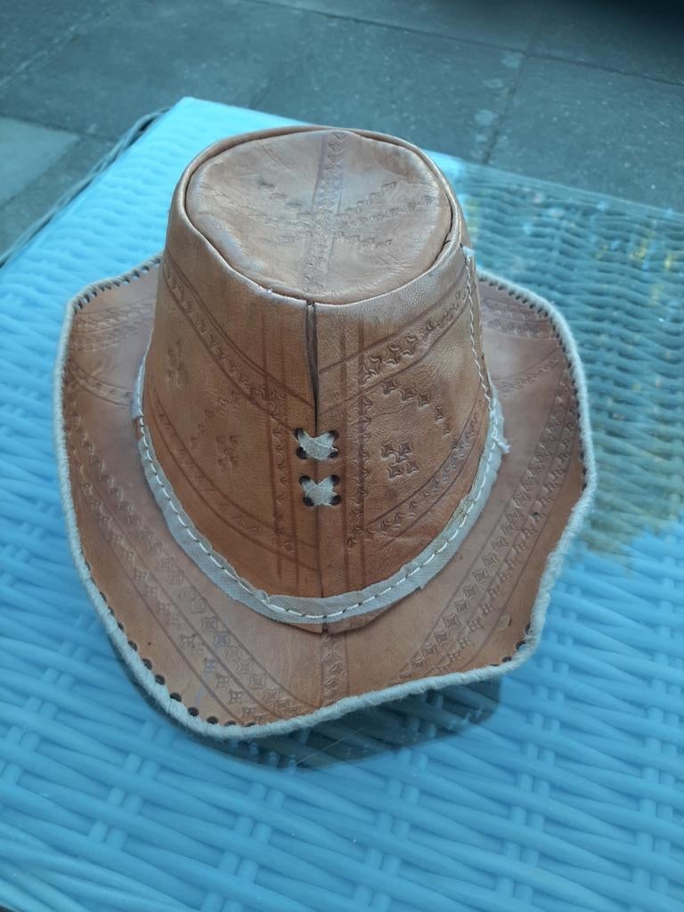 Leren Cowboy hoed, Kleding | Heren, Hoeden en Petten, Ophalen of Verzenden