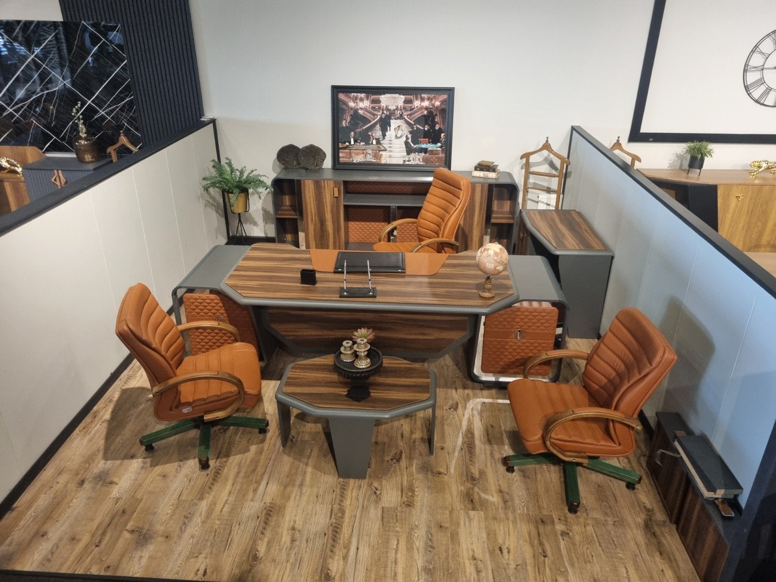 Directiebureau set Varto - Cognac Leer, Ophalen of Verzenden