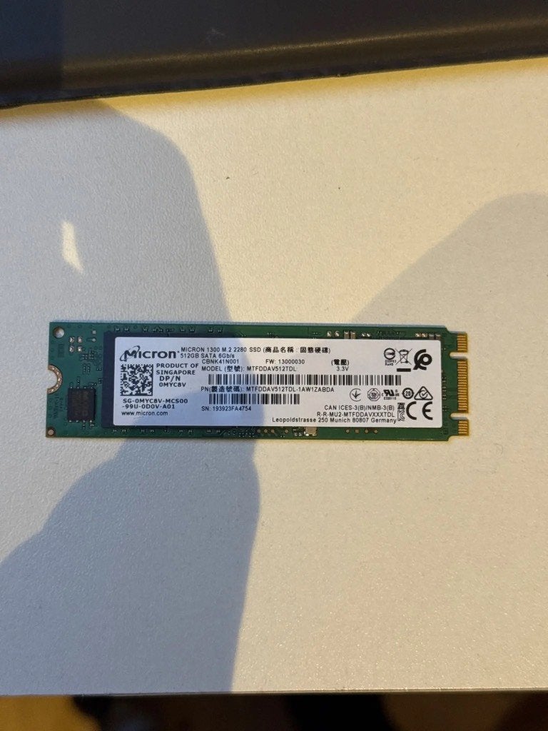 Micron 1300 M.2 2280 SSD 512GB SATA 6Gb/s, Computers en Software, Intern, Gebruikt, 512GB, Ophalen of Verzenden