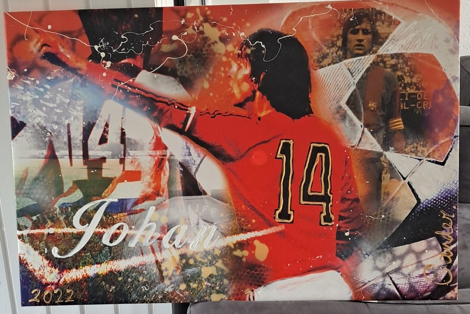 Canvasdoek Johan Cruijff - Nummer 14, Ophalen of Verzenden, Nieuw