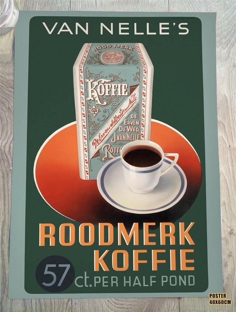 van Nelle Roodmerk Koffie Art Deco Reclame poster, Verzenden, Nieuw, Overige typen