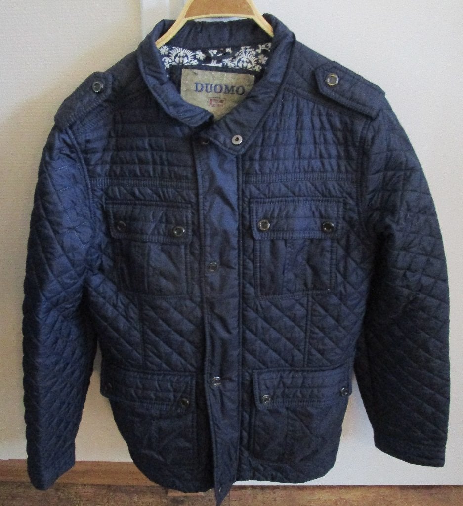 Duomo gewatteerde jas - Maat XL, Blauw, Maat 56/58 (XL), Ophalen of Verzenden, Zo goed als nieuw