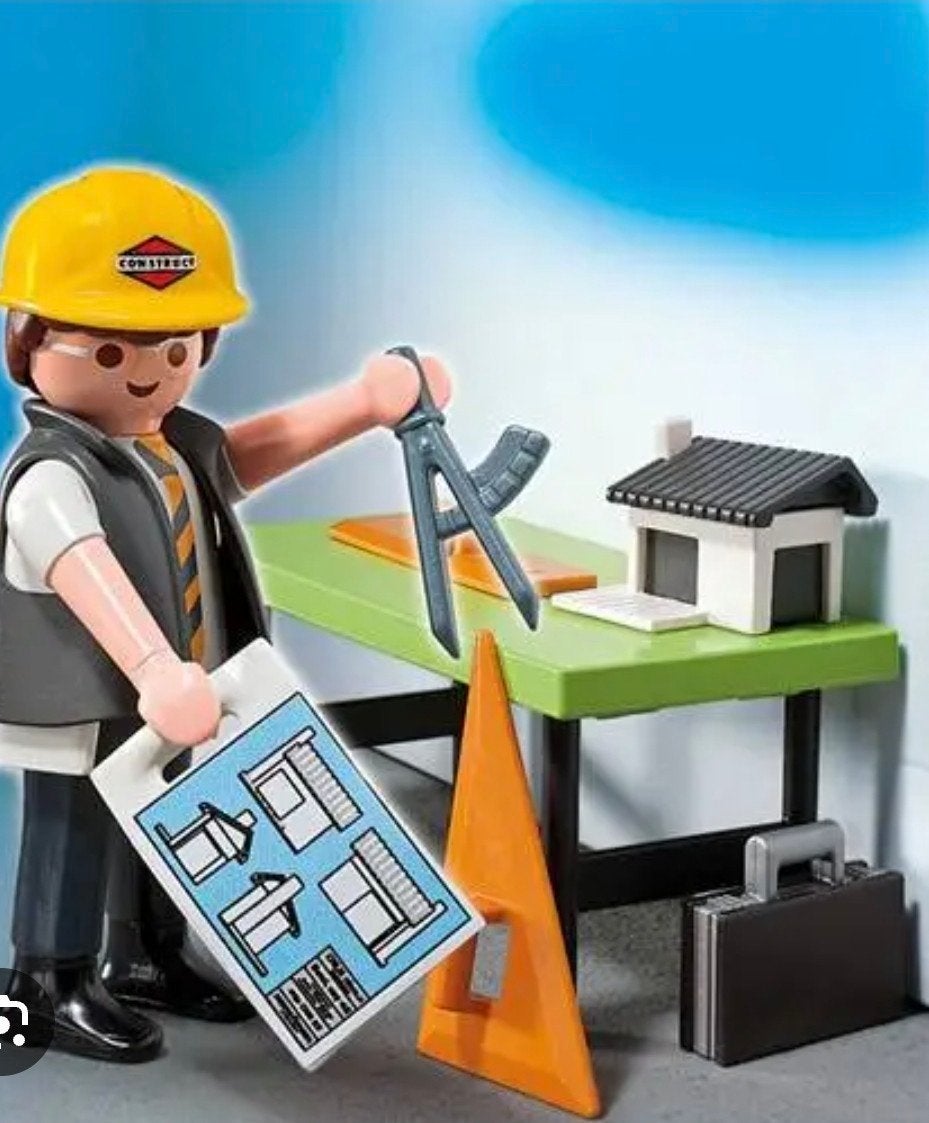 Playmobil Architect met tekentafel en accessoires, Ophalen of Verzenden
