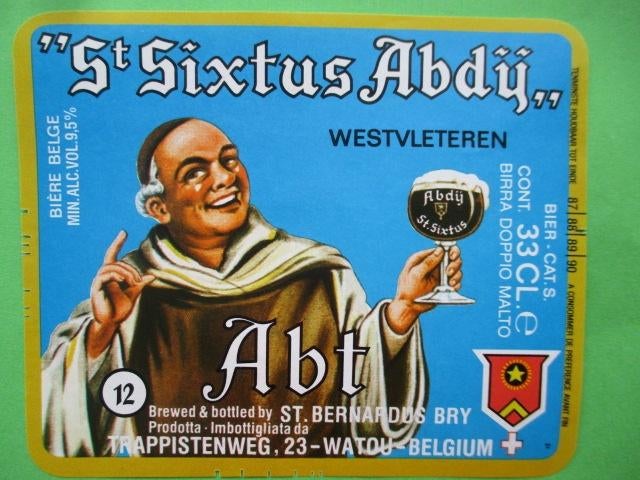 bieretiket Belgie 7-5 (15H) st bernardus, Ophalen of Verzenden, Gebruikt, Overige typen, Overige merken