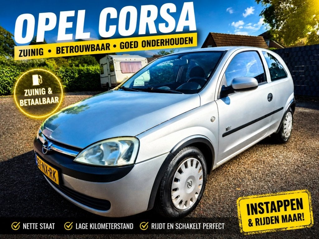 Opel Corsa 1.4-16V Njoy 152939Km Nw apk! (bj 2004), Auto's, Voorwielaandrijving, 4 cilinders, 1389 cc, Origineel Nederlands
