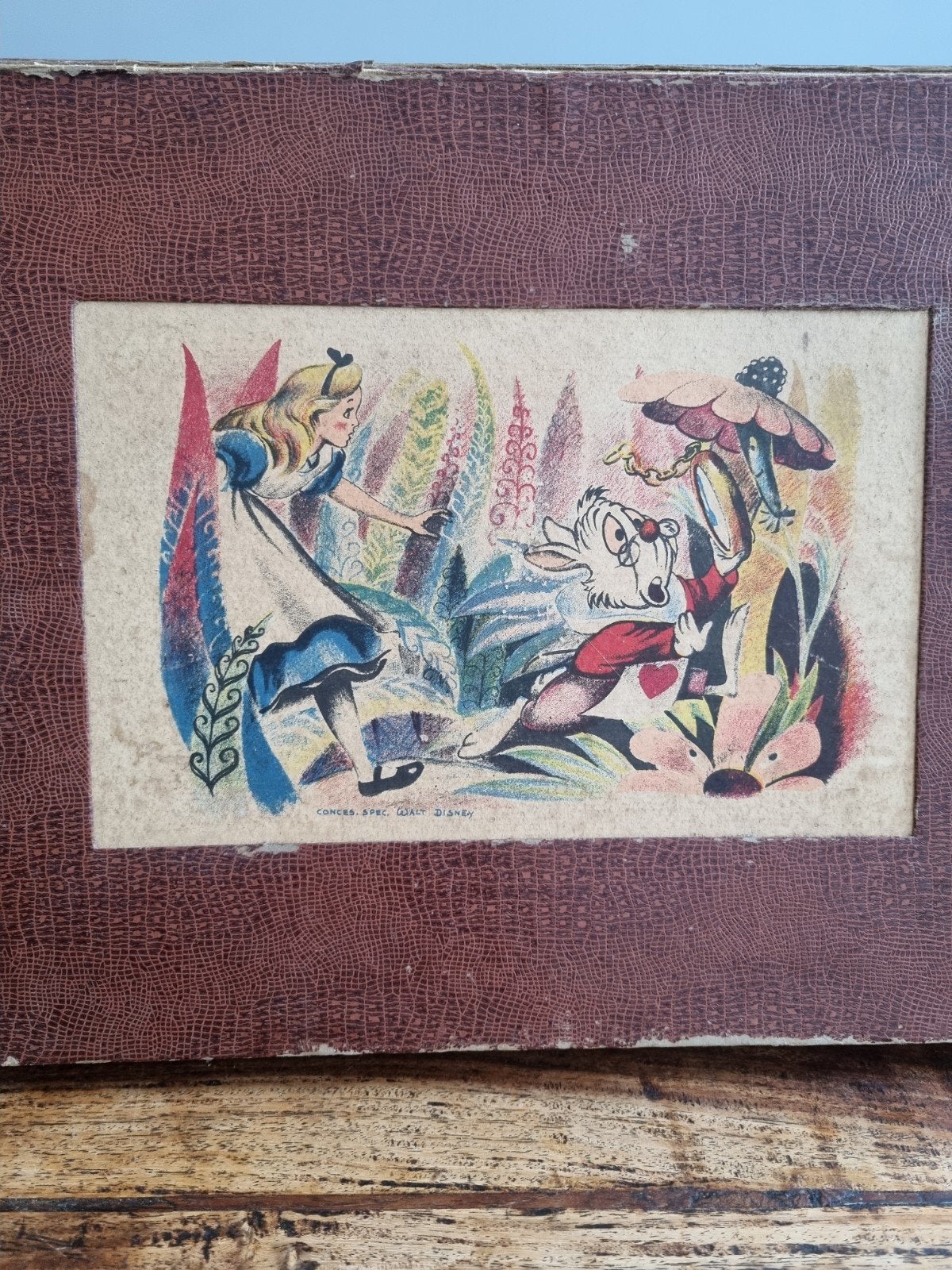 jaren 50 Vintage Disney 'Alice in Wonderland' doos, Ophalen of Verzenden, Overige figuren, Gebruikt