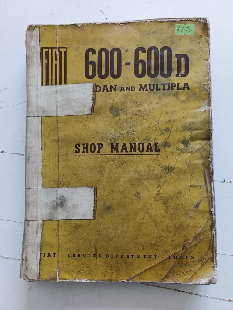 Fiat 600-600D Sedan en Multipla Werkplaatshandboek, Auto diversen, Handleidingen en Instructieboekjes, Ophalen of Verzenden