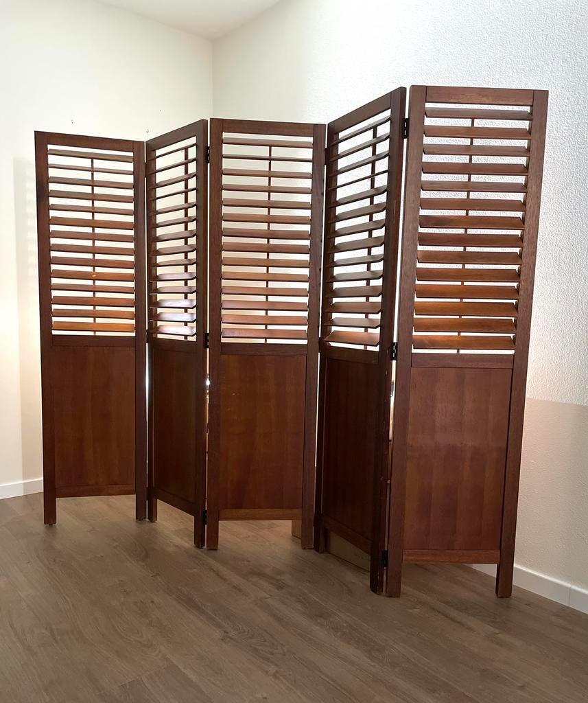 Kamerscherm Scheidingswand Room Divider shutters Hout Louvre, Ophalen, Zo goed als nieuw