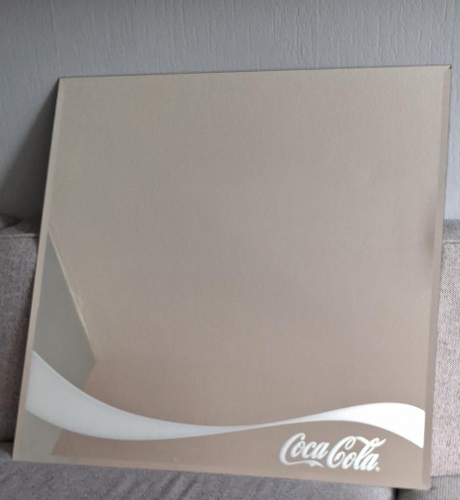 Coca-Cola spiegel 100x100 cm, Gebruikt, 100 tot 150 cm, Vierkant, Ophalen of Verzenden