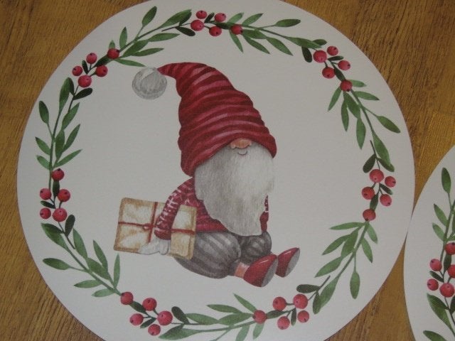 2 Zweedse placemats met jultomte rond NIEUW, Diversen, Kerst, Ophalen of Verzenden, Nieuw
