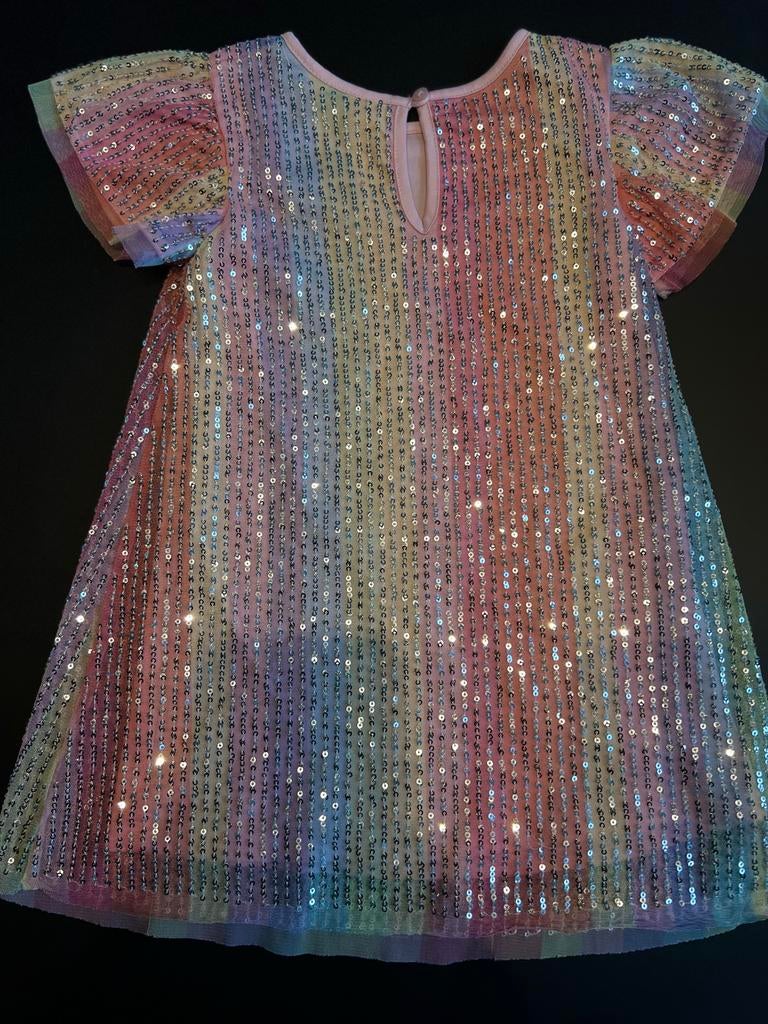 Kleurrijke Regenboog Jurk met Pailletten - Maat 104, Ophalen of Verzenden, Zo goed als nieuw, Meisje, Jurk of Rok