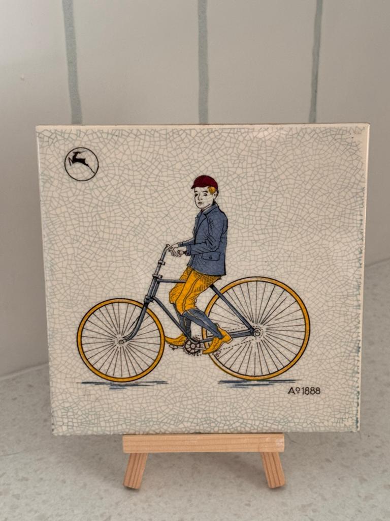 Vintage Gazelle fiets tegel, Ophalen of Verzenden
