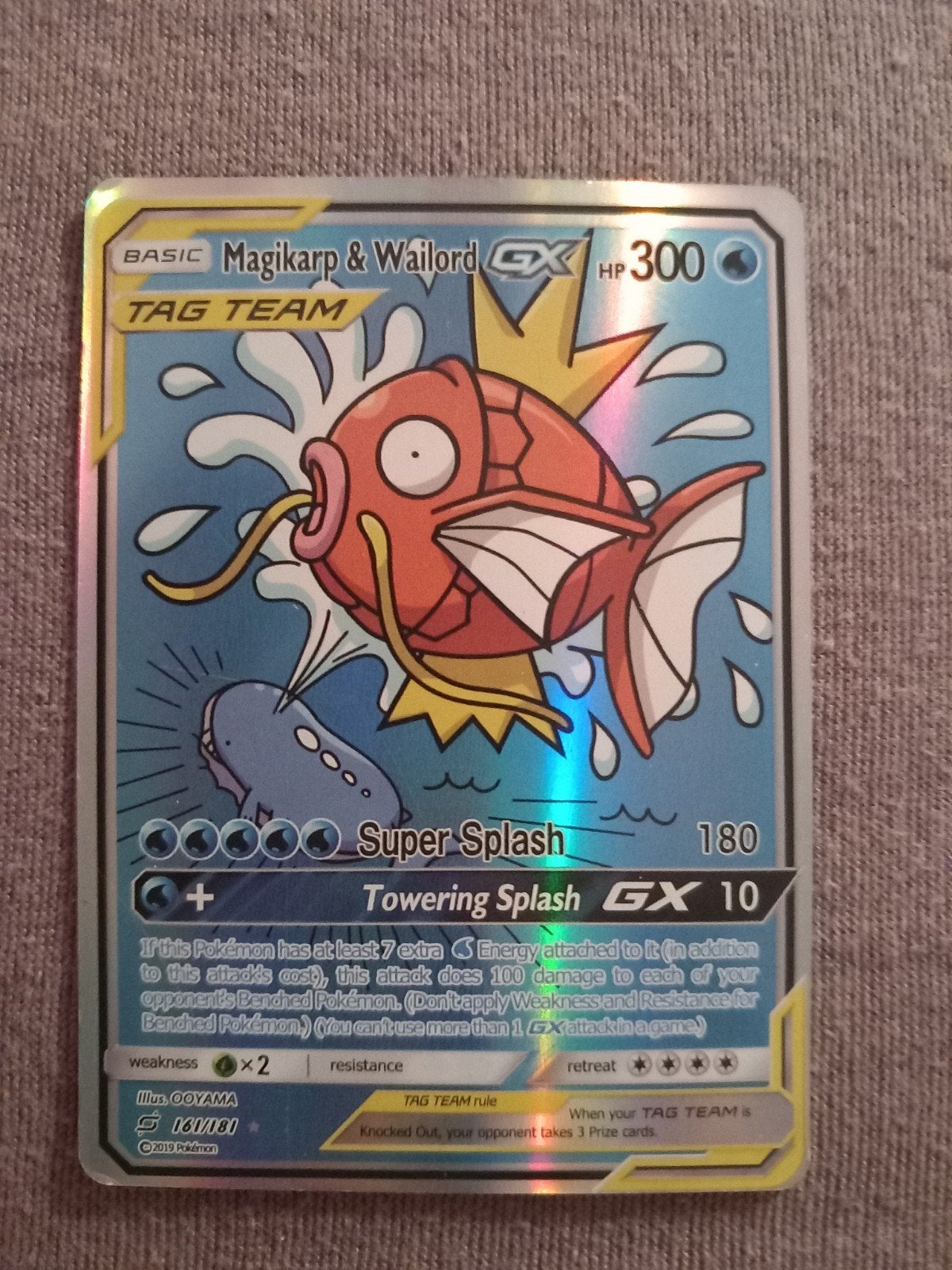 magikarp&wailord, Ophalen of Verzenden, Zo goed als nieuw, Losse kaart, Foil