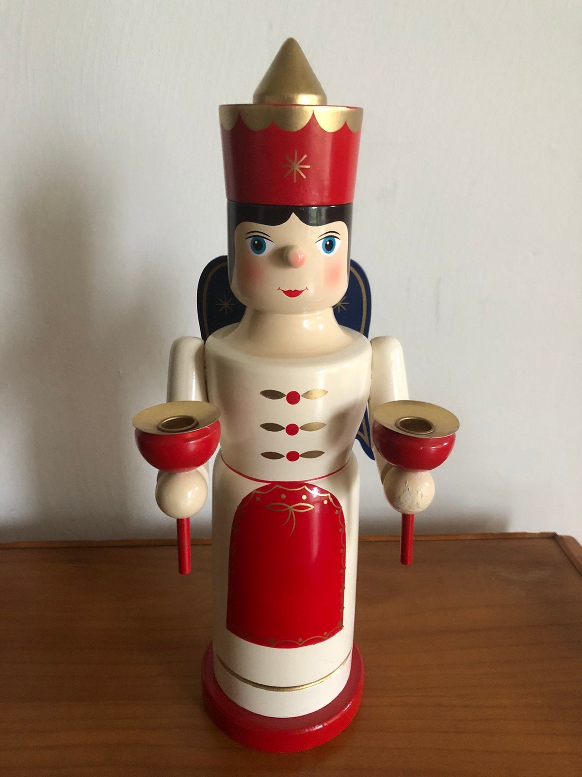 Erzgebirge kerstengel, likeurhouder, 36 cm., Antiek en Kunst, Ophalen of Verzenden