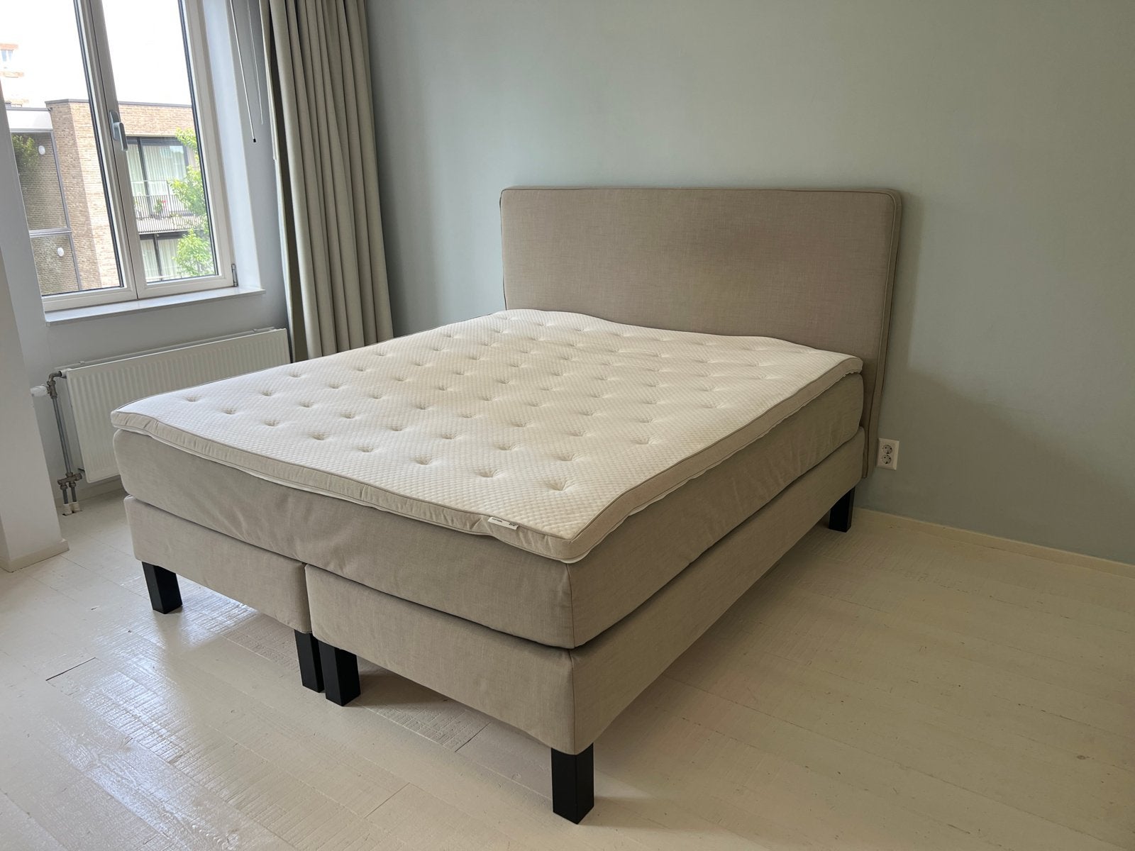 Ikea Espevär Boxspring 180x200, goede staat!, Ophalen, Gebruikt, Beige, Tweepersoons