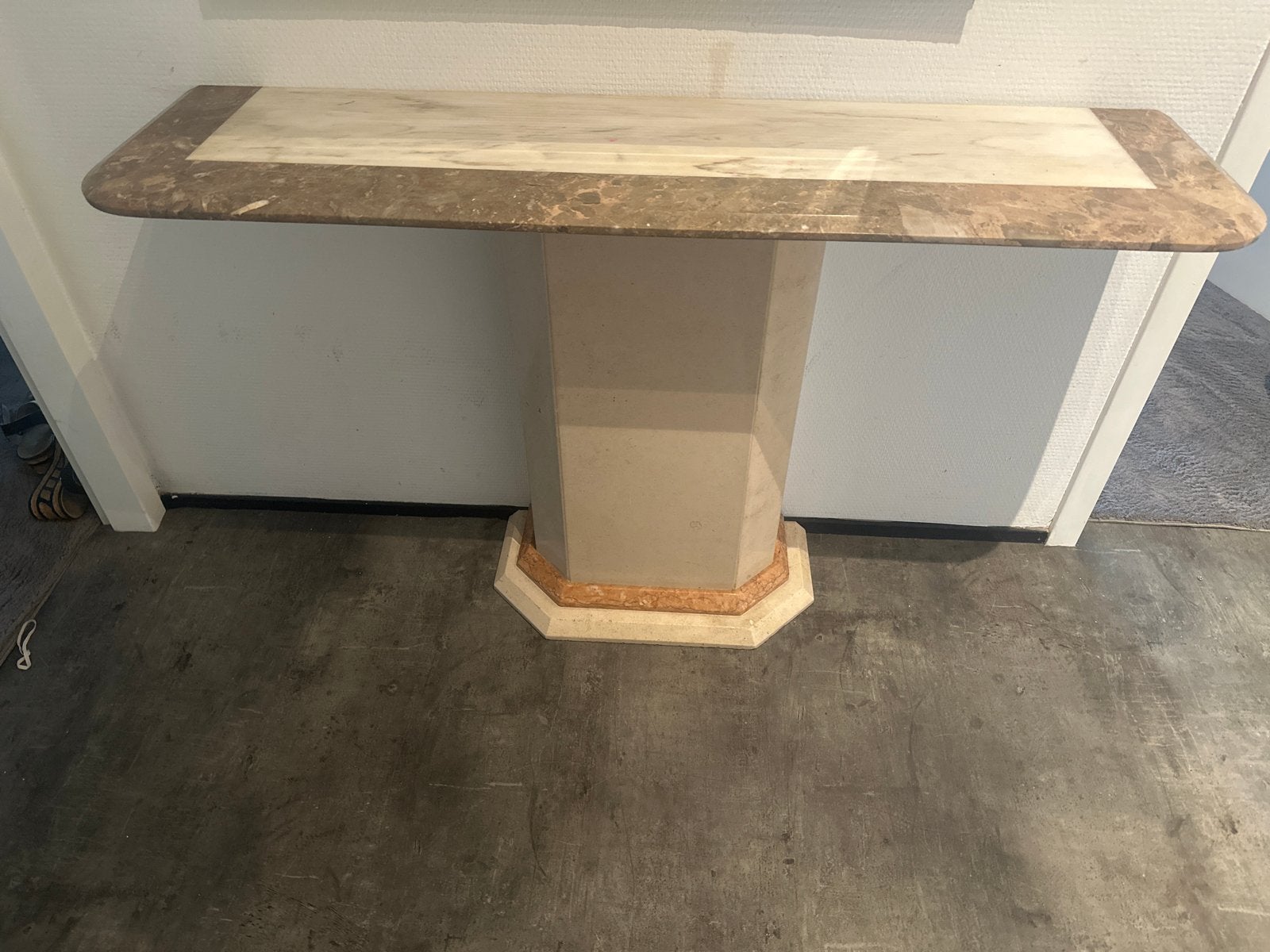 Marmeren Sidetable / Console Tafel - Klassiek Design, Overige materialen, Gebruikt, Ophalen of Verzenden, 75 cm of meer
