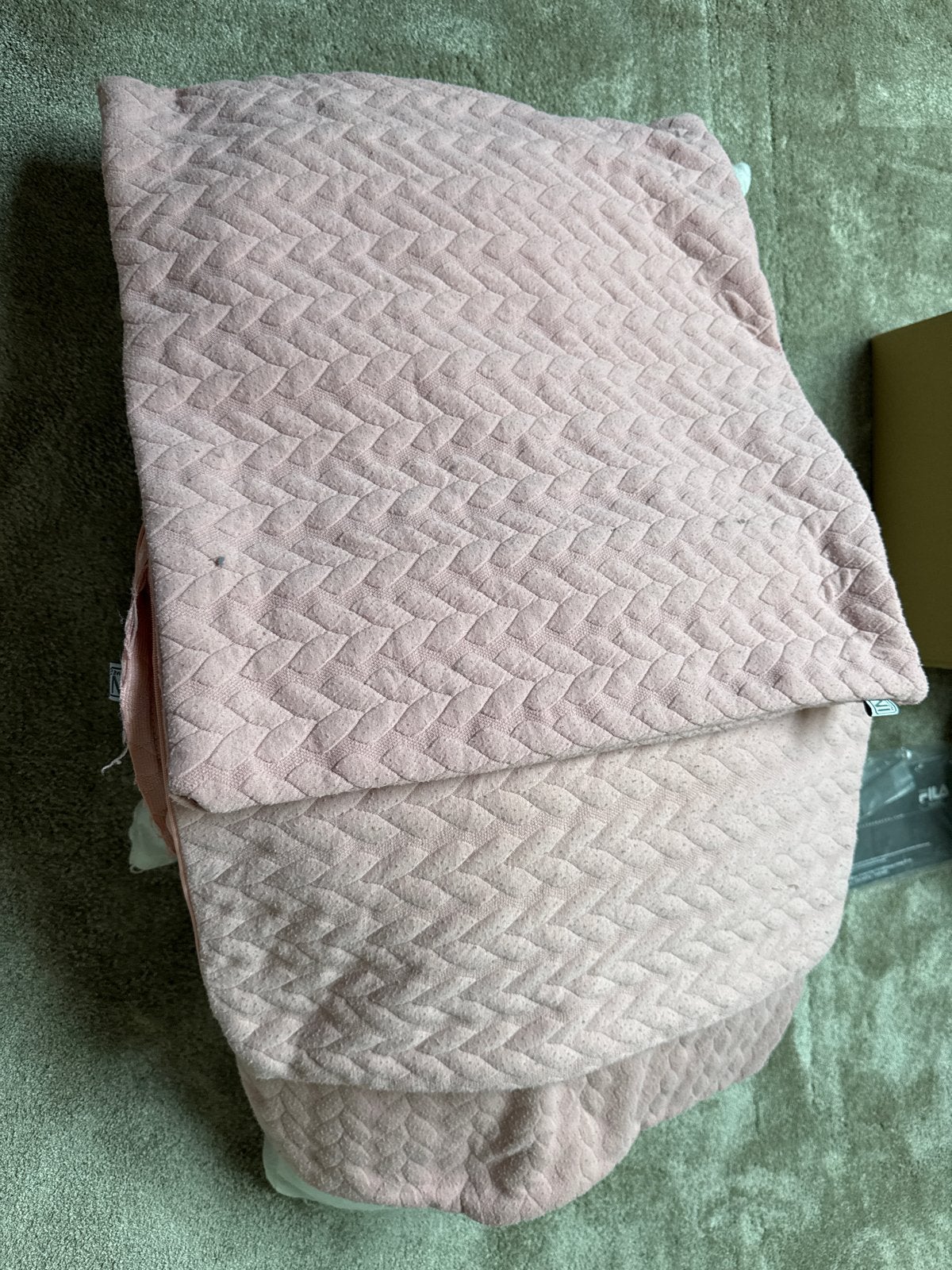 3 Roze Kussenhoezen met 2 Binnenkussens, Ophalen, Gebruikt, Inclusief binnenkussen, Roze