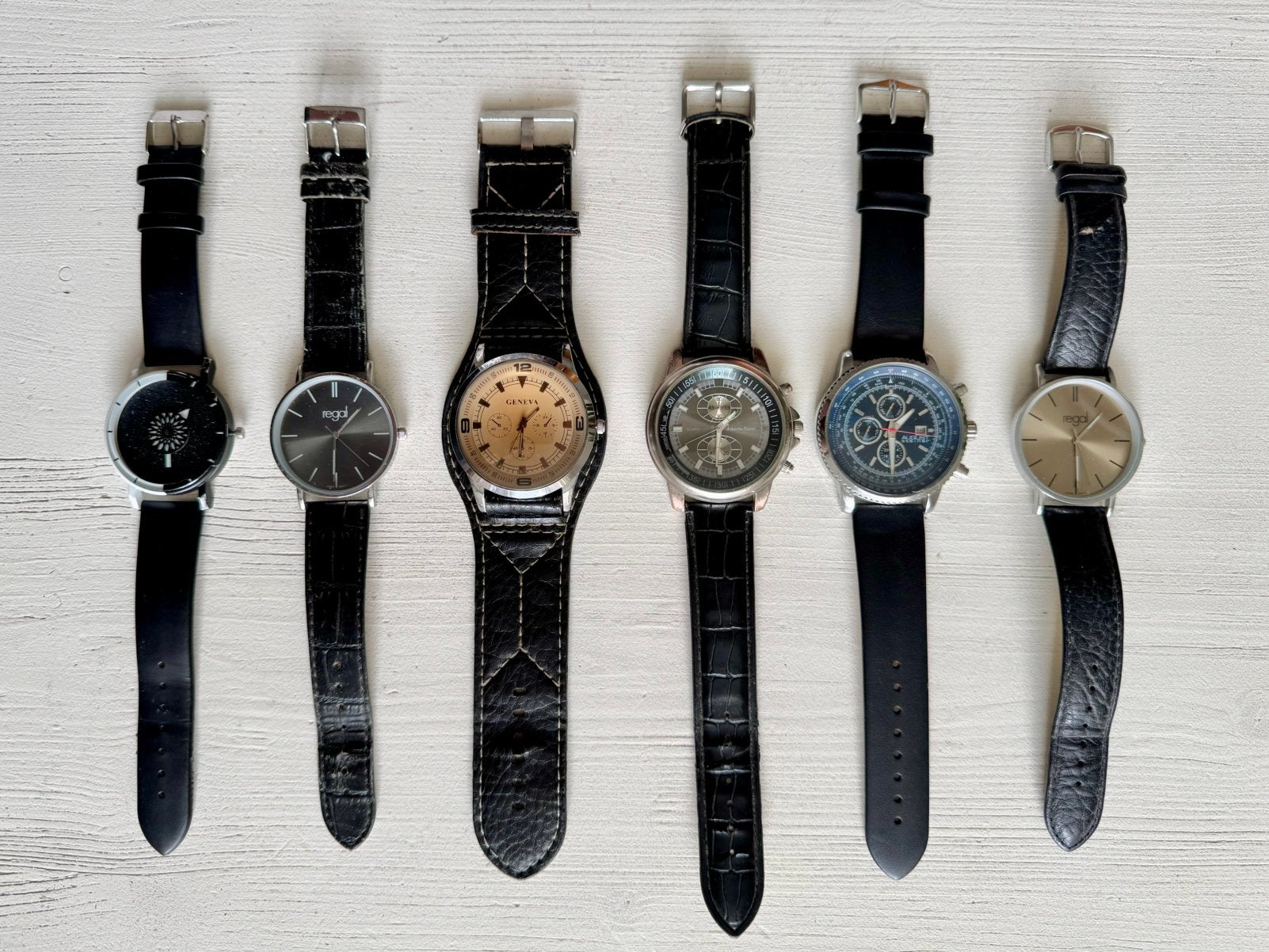 Lot 6 heren quartz horloges gebruikt, Staal, Gebruikt, Polshorloge, Ophalen