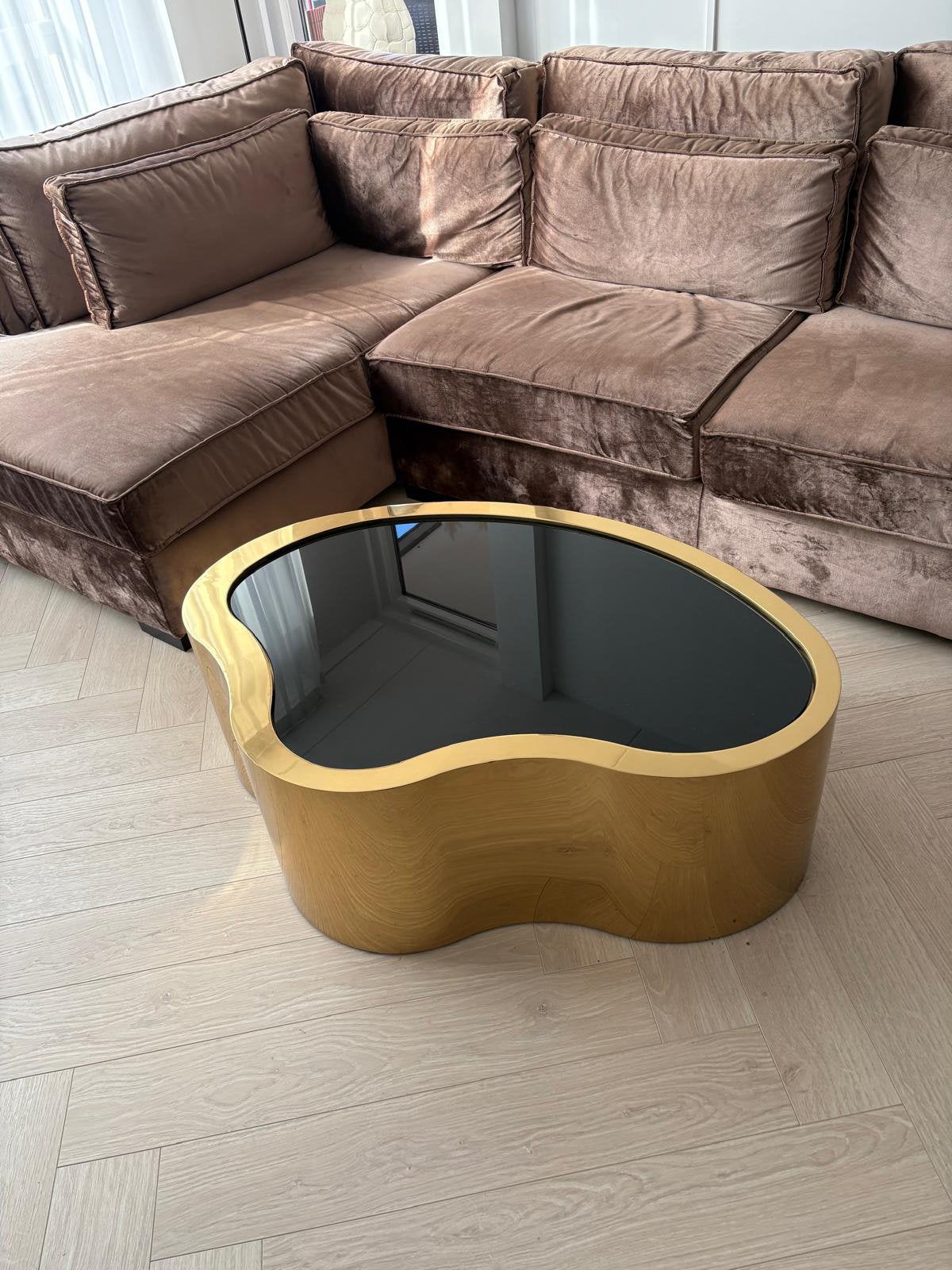 Richmond Interiors Salontafel Marquez zwart/goud – groot, Ophalen, Zo goed als nieuw, Rond, 50 tot 100 cm