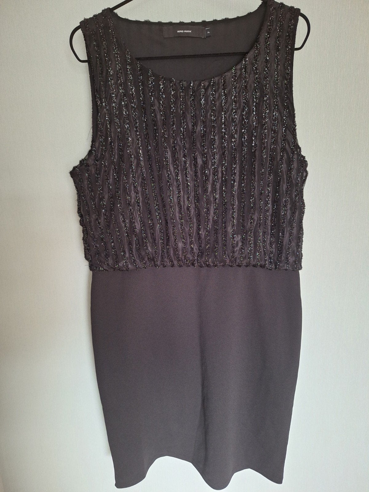 Vero Moda Zwarte Jurk met Glitter Maat L/ XL, Kleding | Dames, Vero Moda, Zwart, Maat 46/48 (XL) of groter, Ophalen of Verzenden