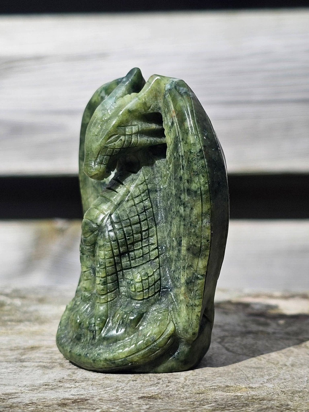 Stoere nefriet jade draak, Verzamelen, Mineralen en Fossielen, Ophalen of Verzenden