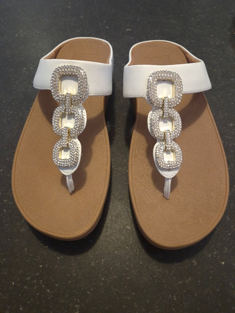Fitflop slipper leather diverse maten, 4th Floor,. Foundry Building,. 77 Fulham Palace Rd,. London (England) W6 8AF, Wit, Nieuw