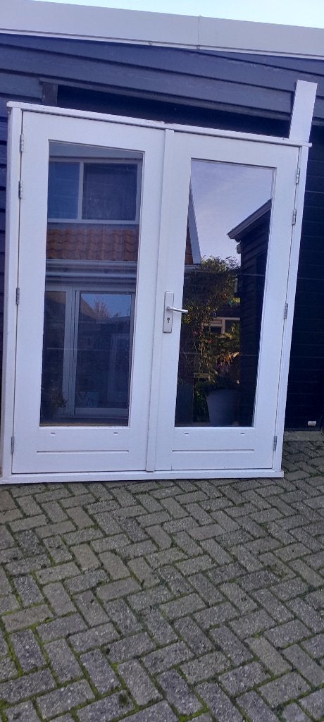 Tuindeuren met kozijn, Ophalen, Gebruikt, 120 cm of meer, Buitendeur