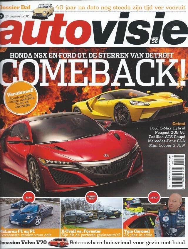 Autovisie 3 2015 : McLaren - Volvo V70 - Subaru Forester, Ophalen of Verzenden, Gelezen, Algemeen