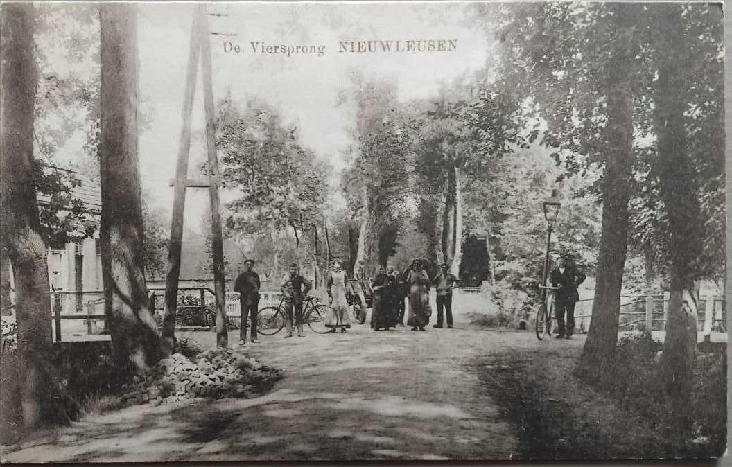 De Viersprong Nieuwleusen (Overijssel) – ca. 1910, Ophalen of Verzenden, Voor 1920, Ongelopen, Overijssel