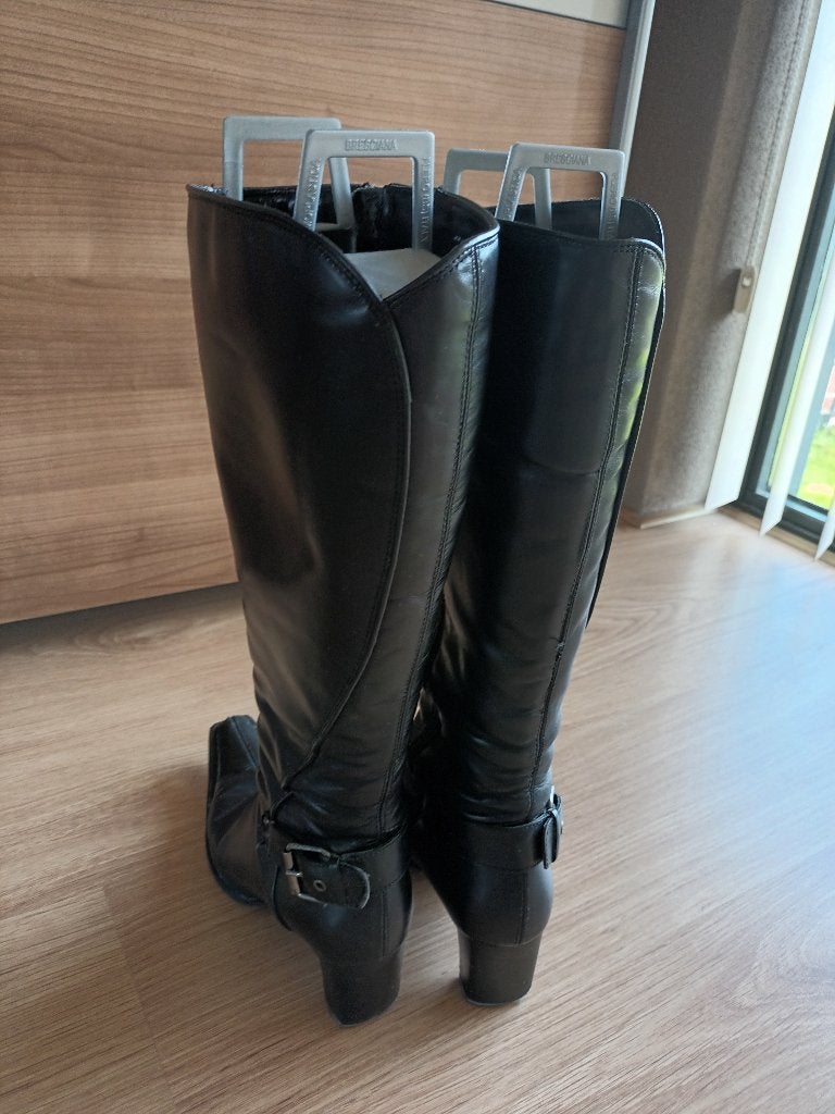 leren hoge laarzen (36) zwart, Kleding | Dames, Schoenen, Hoge laarzen, Zwart, Ophalen of Verzenden, Gedragen