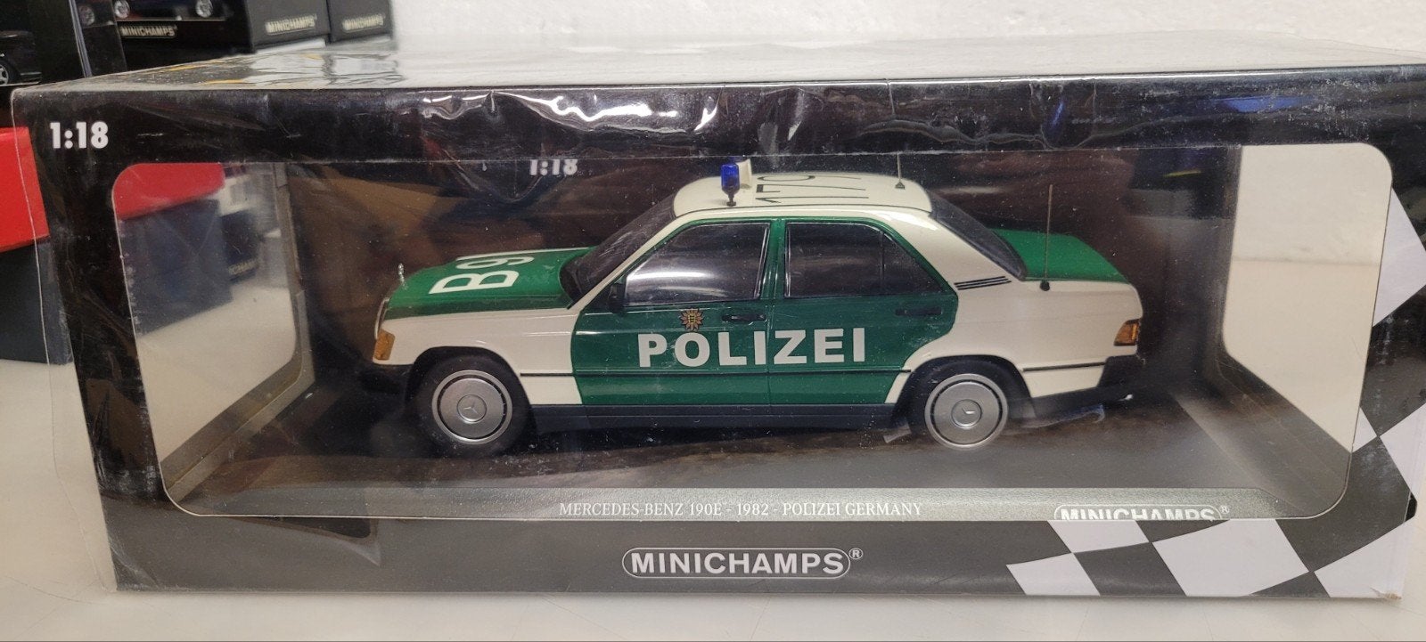 Minichamps 1982 Mercedes 190 E W201 Polizei Germany, Hobby en Vrije tijd, Ophalen of Verzenden, Zo goed als nieuw, Auto, MiniChamps