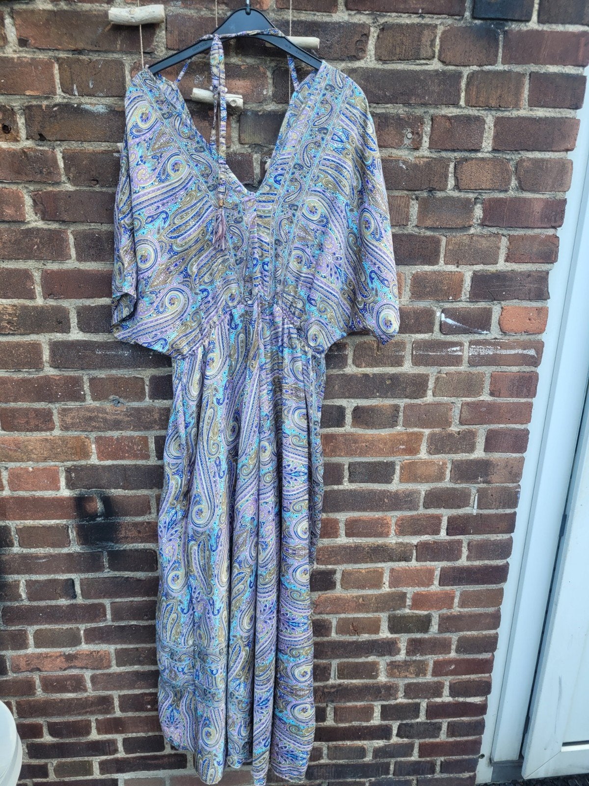 Lange Lila Jurk met Paisley Print - Maat M t/m XL, Kleding | Dames, Ophalen of Verzenden