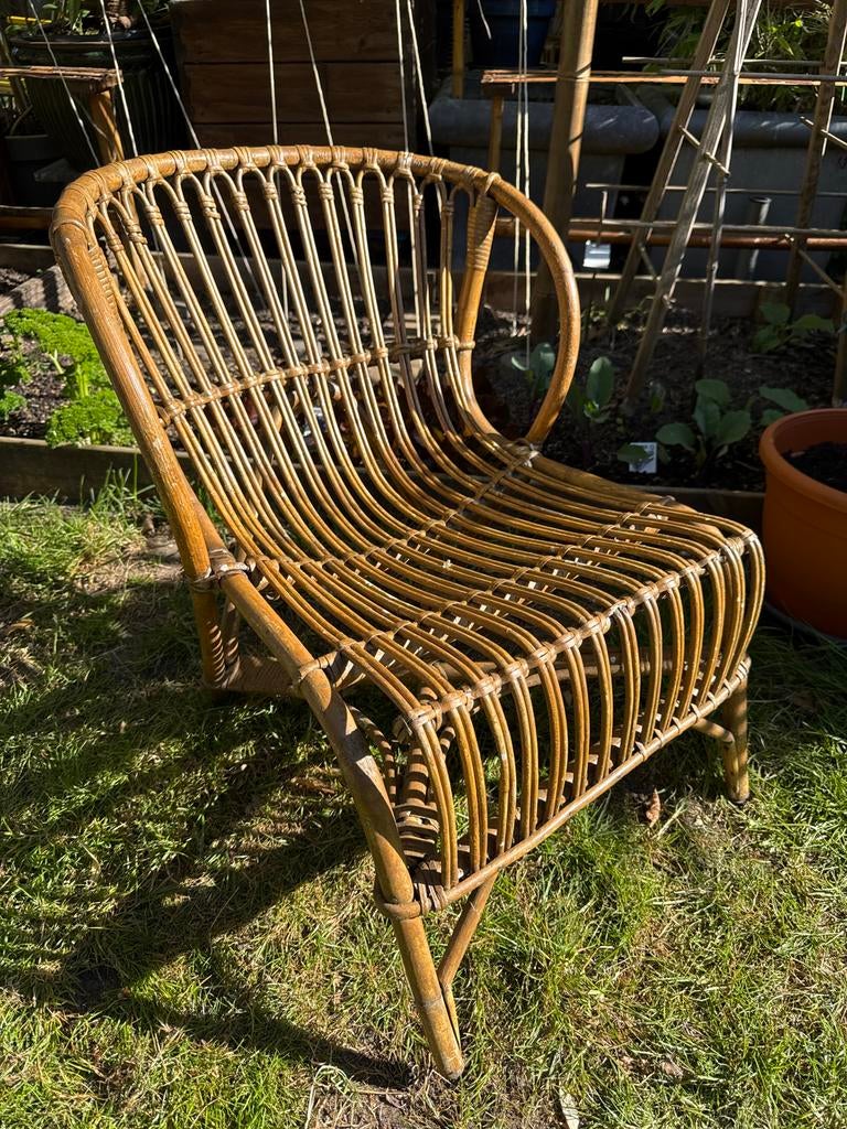 Vintage Pitriet Stoel Rohe - Rotan Fauteuil, Ophalen