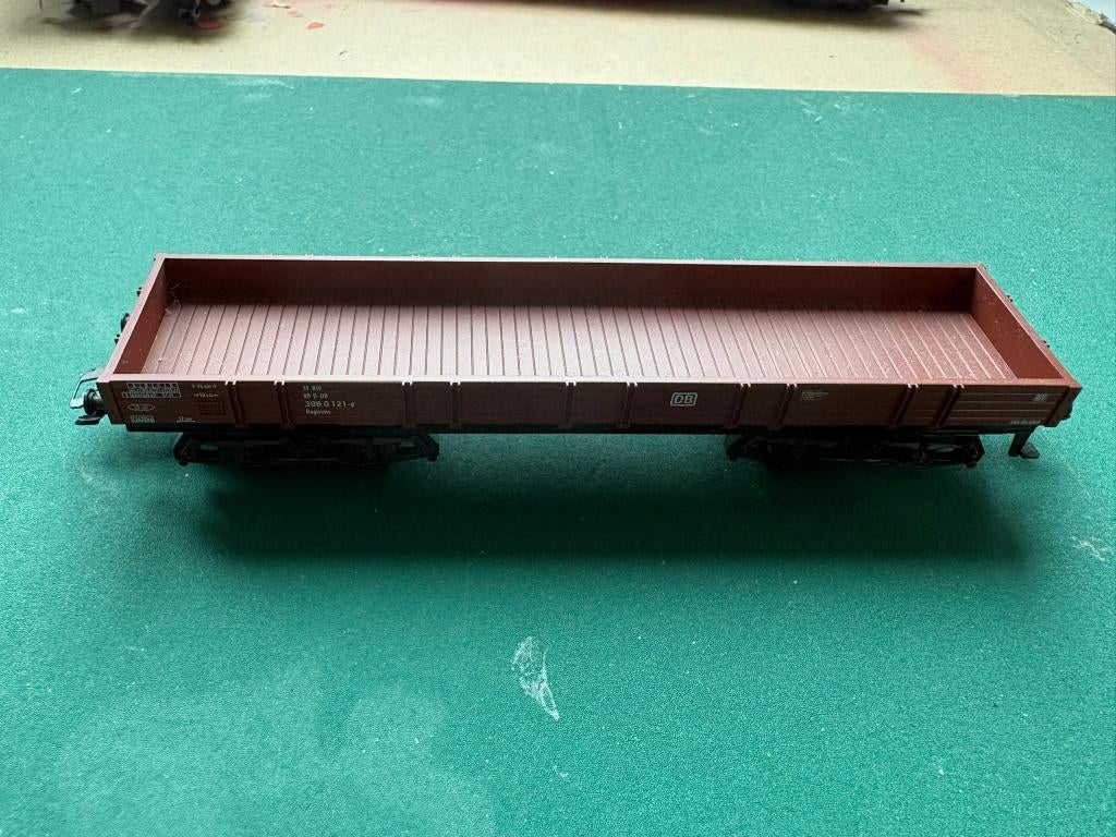 Märklin platte bakwagon lang IMG7802/3/4/5/6, Hobby en Vrije tijd, Modeltreinen | H0, Wisselstroom, Gebruikt, Wagon, Ophalen of Verzenden