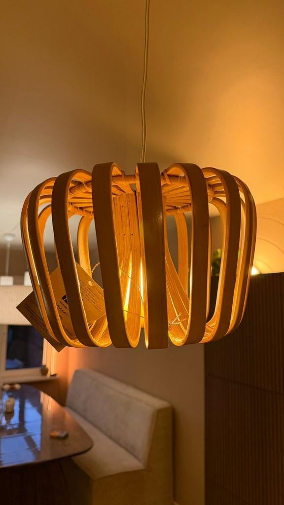Handgemaakte Bamboe Lampenkappen Bali/Java, Huis en Inrichting, Lampen | Hanglampen, Nieuw, Minder dan 50 cm, Hout, Ophalen of Verzenden